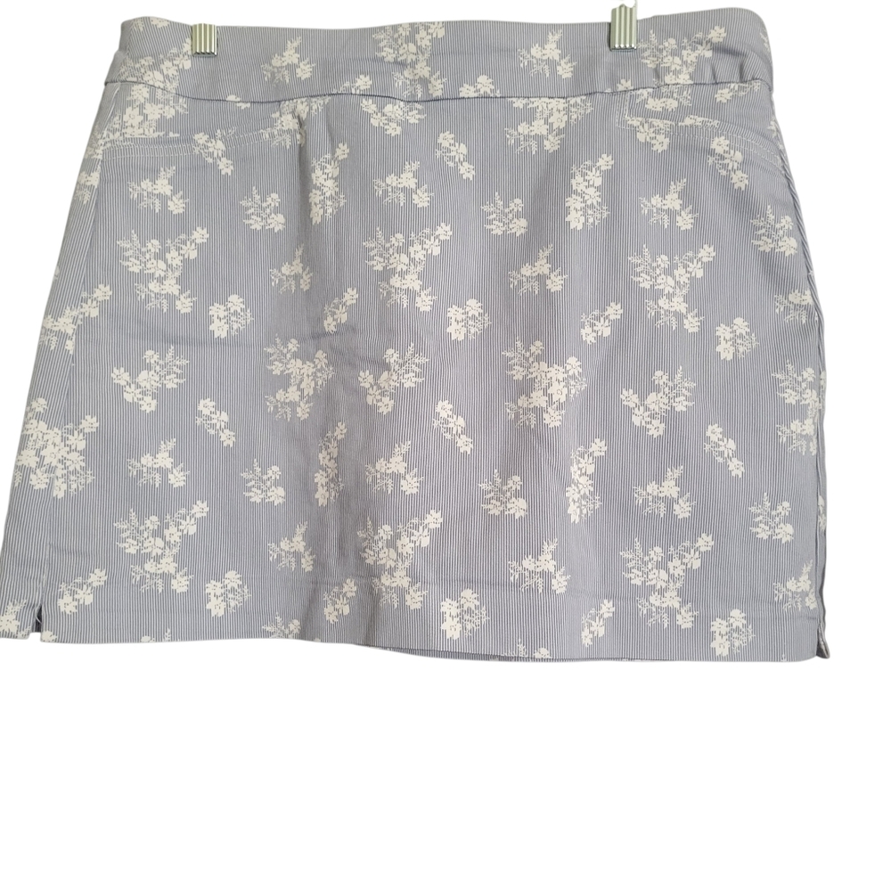 Croft & Barrow The Effortless Stretch Skort Blue/White sz 14P